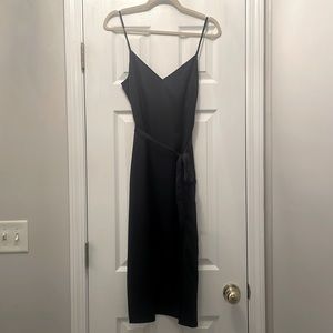 Black midi dress with slit